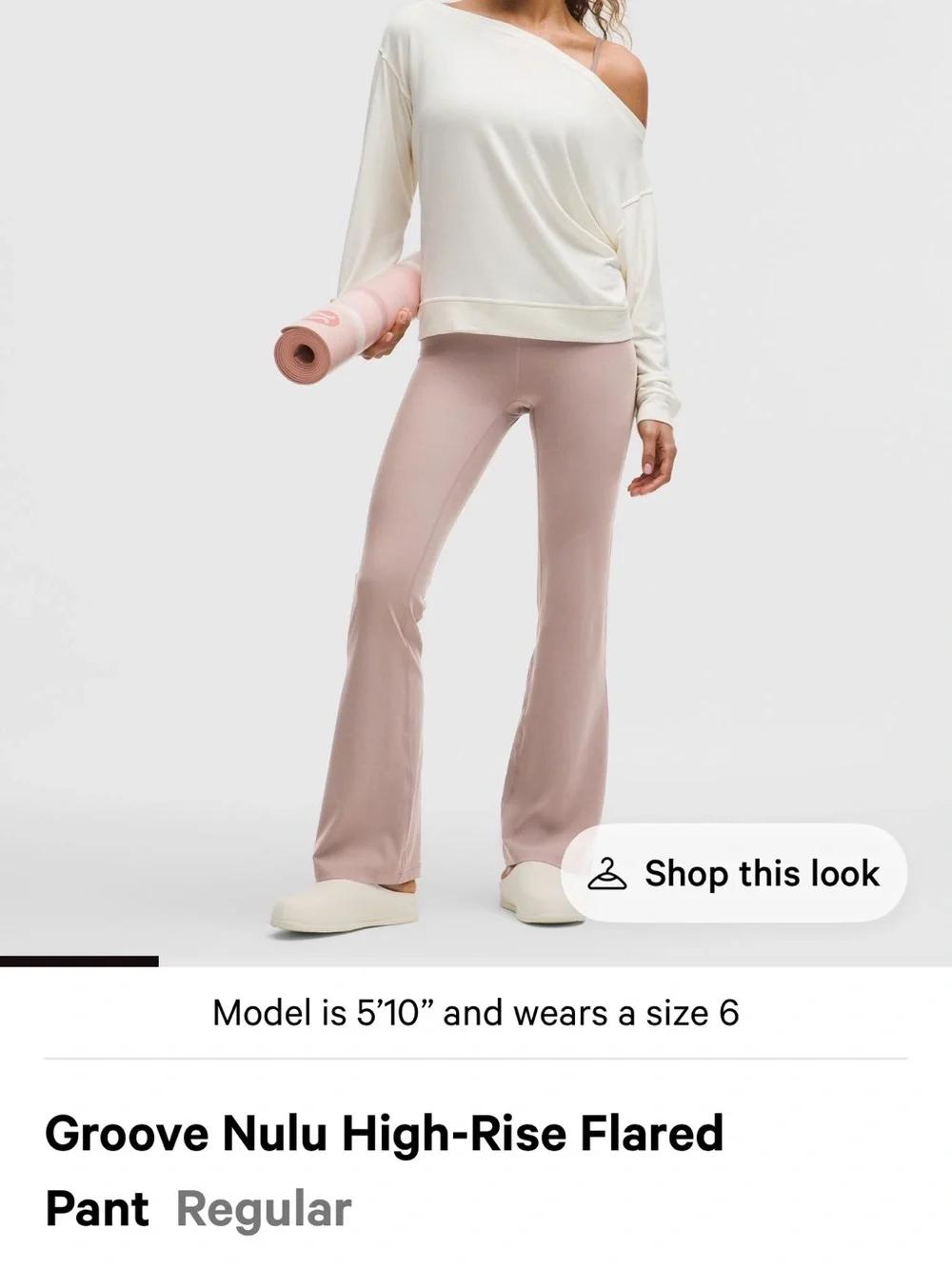 lululemon🍋Groove Nulu-HR Flare Pant Size 6 Ashen Rose NWT Regular Length - Picture 6 of 10